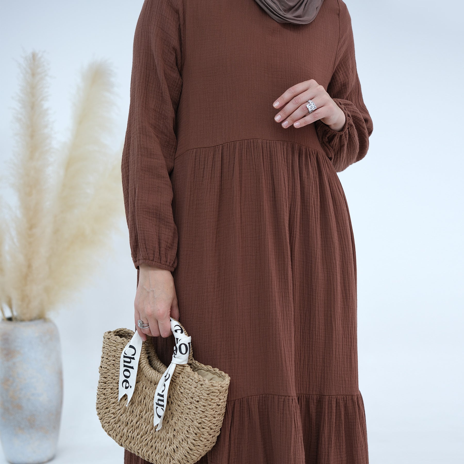 1659#New Style Cotton Long Sleeves Women Dresses Abaya Women Muslim Dress Abaya