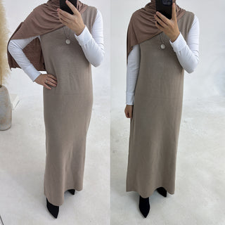 LR906+LR907#Sweater Modest Islamic Clothing Winter Women Muslim Dress and Cardigan  Kimono Abaya