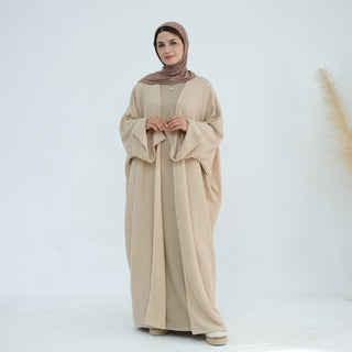 1911#Thick Knitted Winter Fall Cardigan Open Abaya Dress islamic Clothing Plus Size Abaya