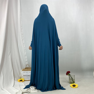 6841#Traditional Islamic One Piece Full Length Jilbab Prayer Abaya Made in Premium Stretch Jersey Spandex
