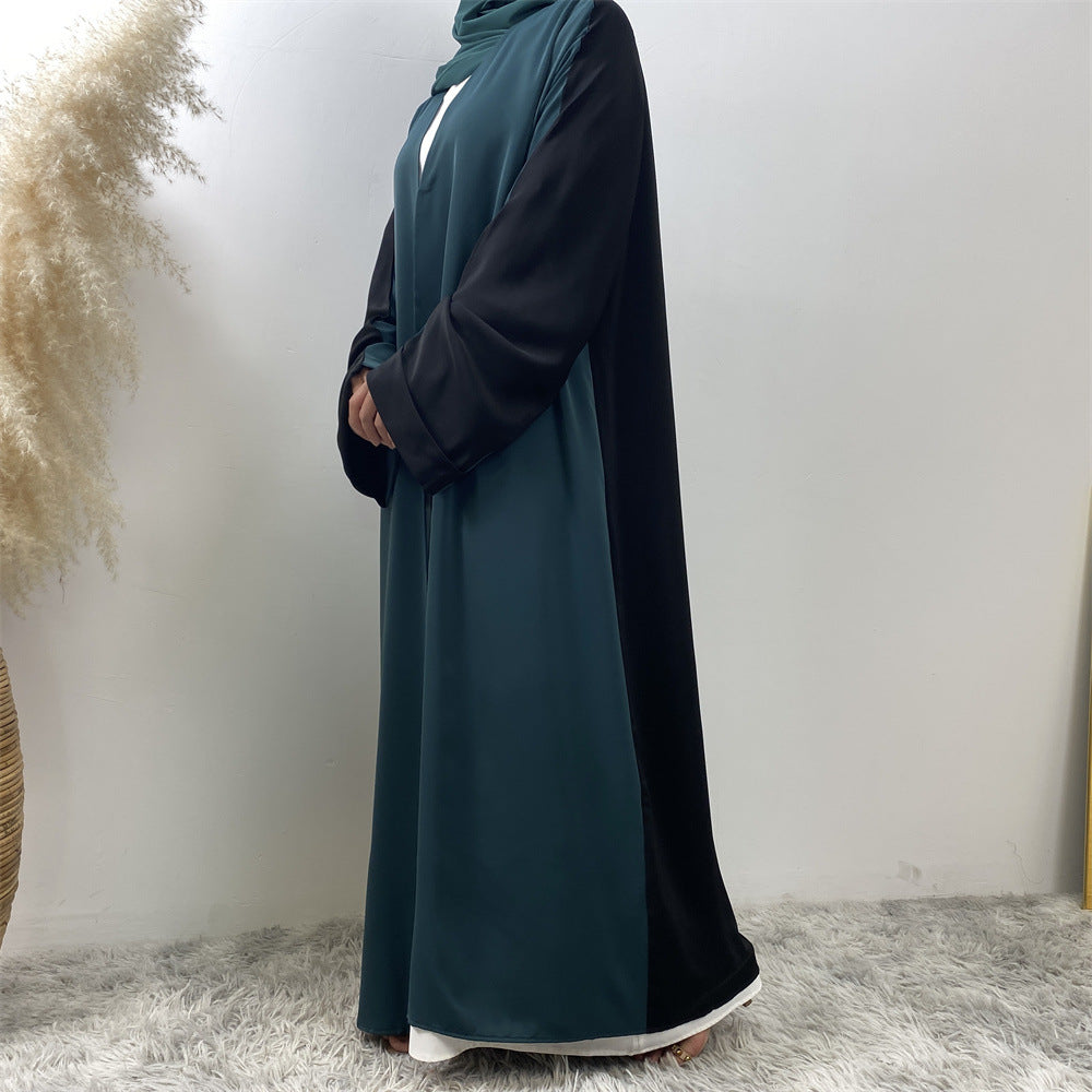 1438#Classy Latest Smooth Nida Material Two-Color Design Loose Sleeves