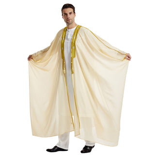 TH834#Abaya Muslim Clothing Long Sleeves Islamic High Quality Men's Robe