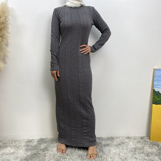 6435-1# New women long sleeve slip dress autumn winter sweater inner dresses