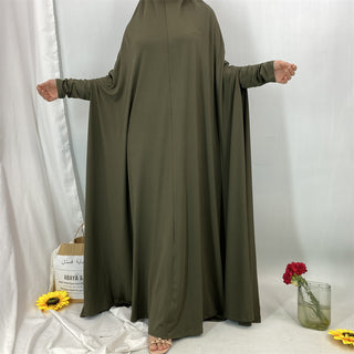 6841#Traditional Islamic One Piece Full Length Jilbab Prayer Abaya Made in Premium Stretch Jersey Spandex