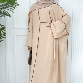 1693#2024 New Modest Wrinkle Polyester EID With Hijab Islamic Clothing Abaya