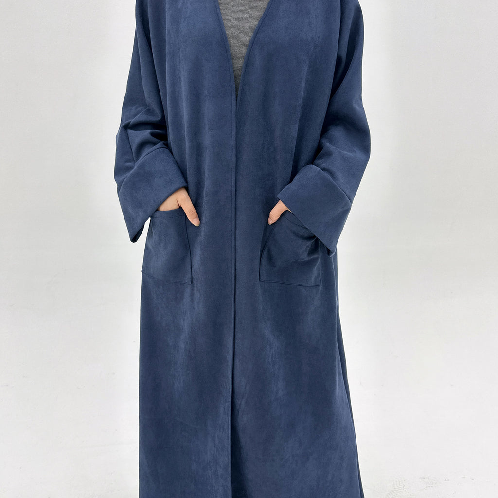 1891#Butterfly Style Kimono Robe Open Cardigan Muslim Women Velvet Winter Abaya