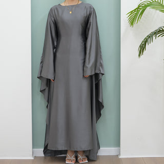 1803#2024 Fashion Style Abaya Design Satin Fabric Modest Dresses Kaftan Abaya Muslim Dress