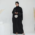 1789# 2024 New Shinny Polyester One Piece Hoodie Abaya Dubai Modest Dress with Attached Hijab