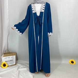 1467#Nida Abaya with Floral Lace Applique the Most Gorgeous Shade for Muslim Women