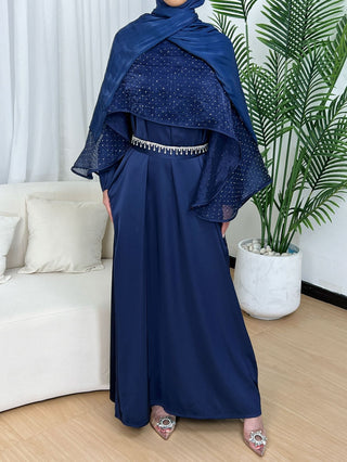 1016#2pcs Abaya Women Muslim Dress Set Ramadan Islamic Clothing for eid