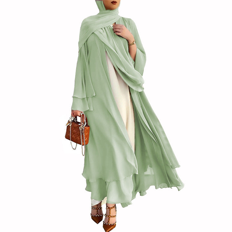 1875#New Arrival Solid Color Abaya Dubai Fashion Women Muslim Cardigan