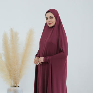 1628#New Abaya Femmes Robe Musulmane Jersey One Piece Prayer Abaya