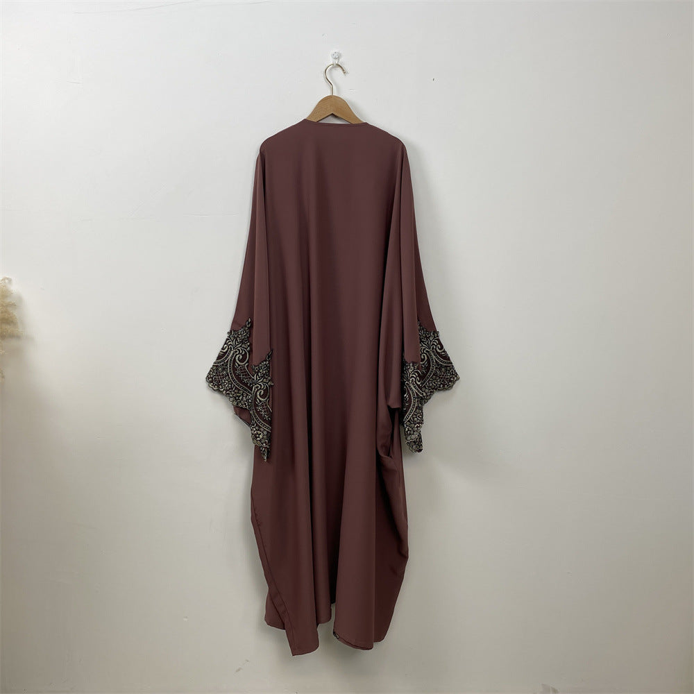 1417# Latest Ramadan Abaya For Women Muslim Fashion Luxury Silver Sequin Abaya