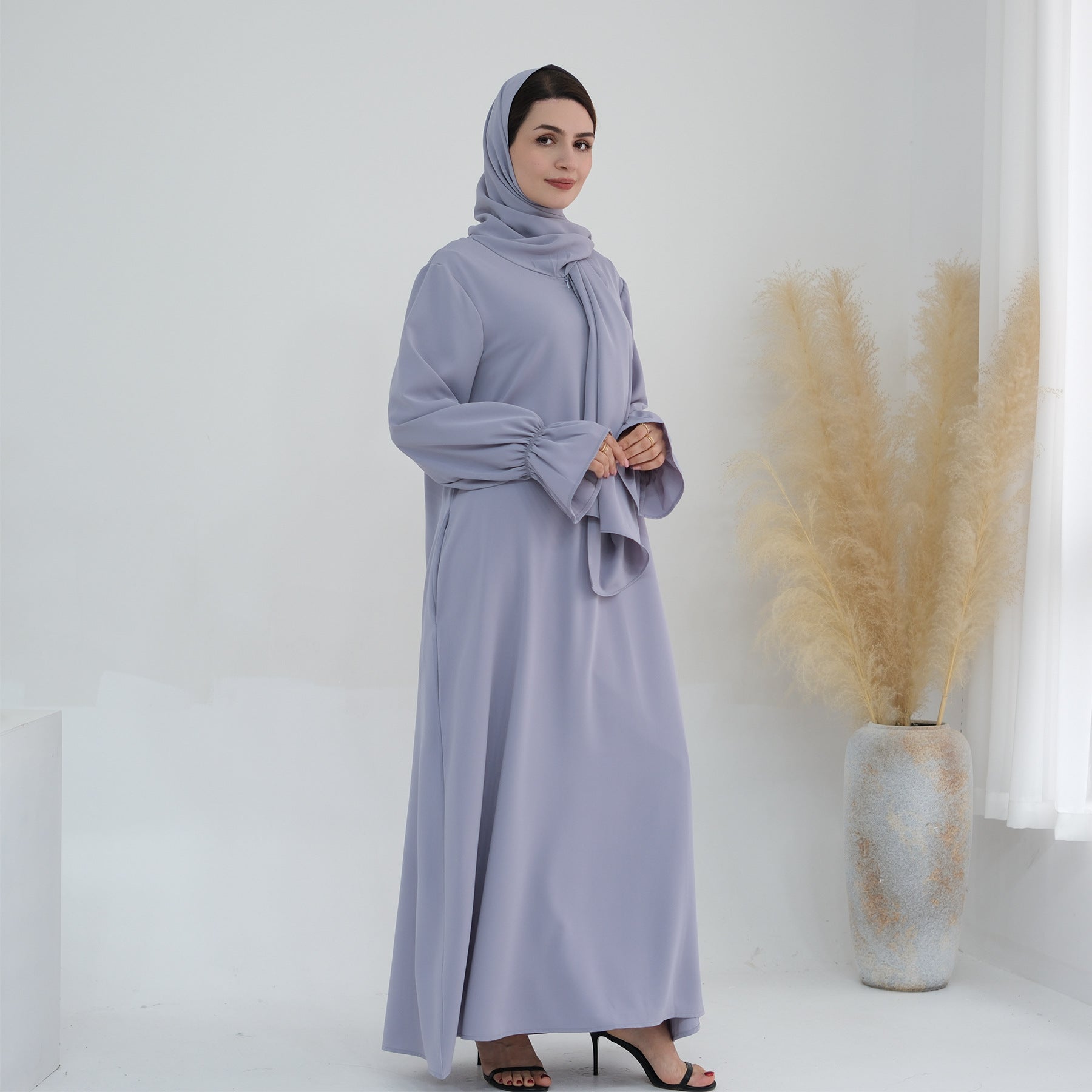 1714#Nida Ruffle Style One Piece Jilbab Abaya Women muslim dress