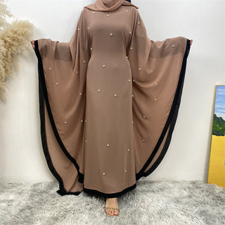 6763# 2024 chiffon adjustable waist abaya ramadan eid mubarak dubai kaftan abayas 的副本