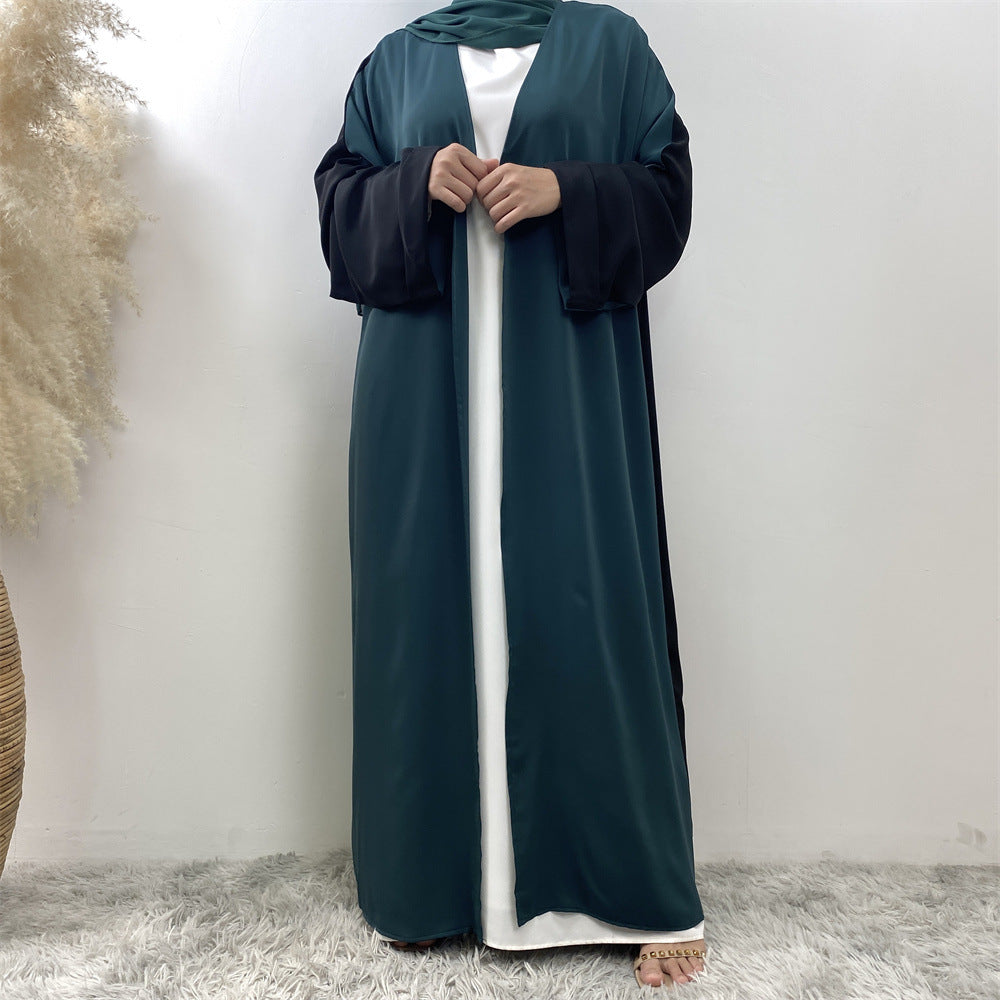 1438#Classy Latest Smooth Nida Material Two-Color Design Loose Sleeves