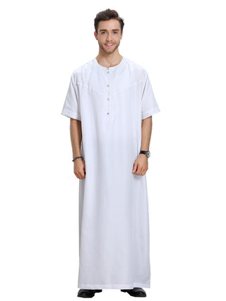 TH809#Hot sale muslim middle east men robe high collar shirt