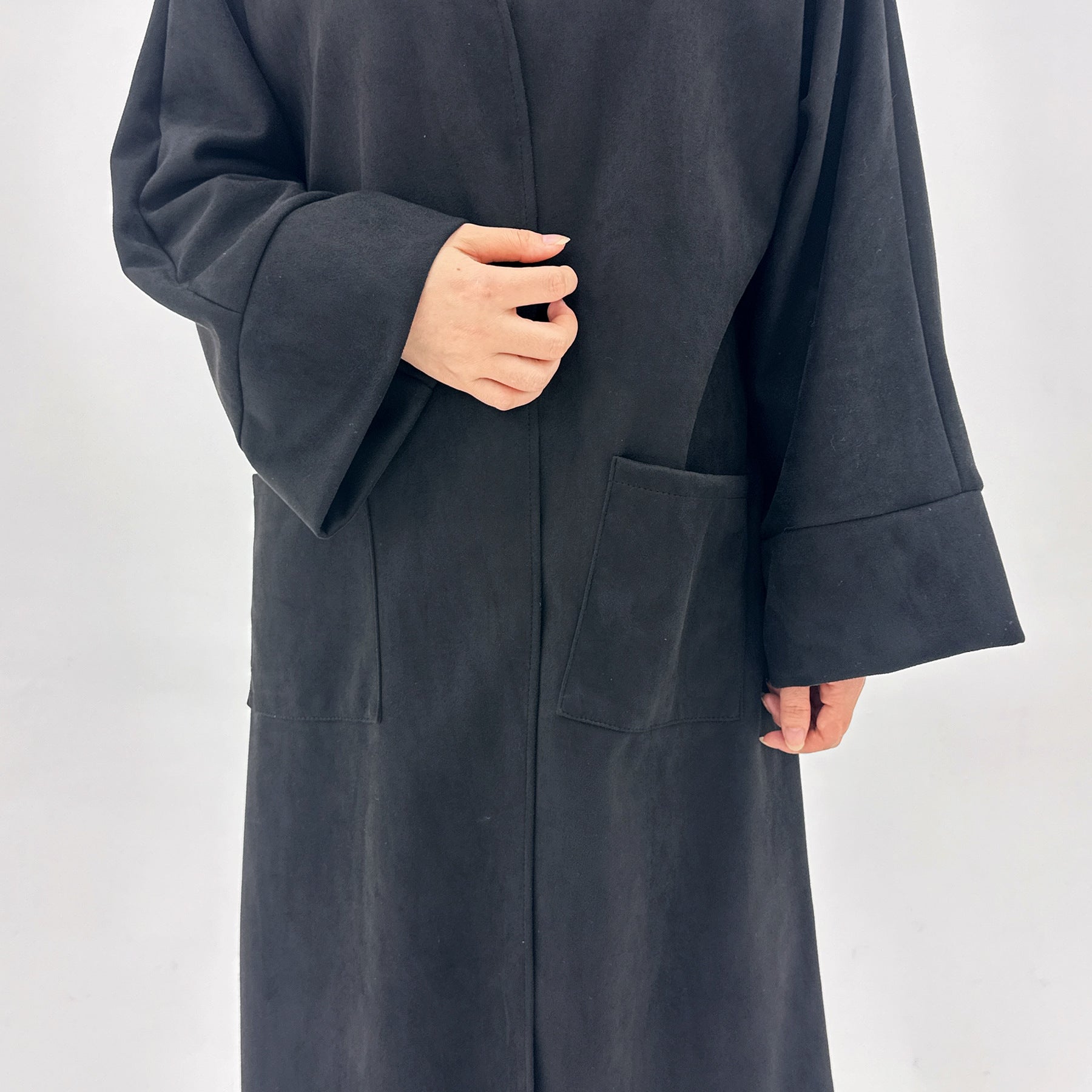 1891#Butterfly Style Kimono Robe Open Cardigan Muslim Women Velvet Winter Abaya