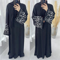 1769# Satin Embroidery Luxury Muslim Women Abaya Dress Islamic Clothing Women
