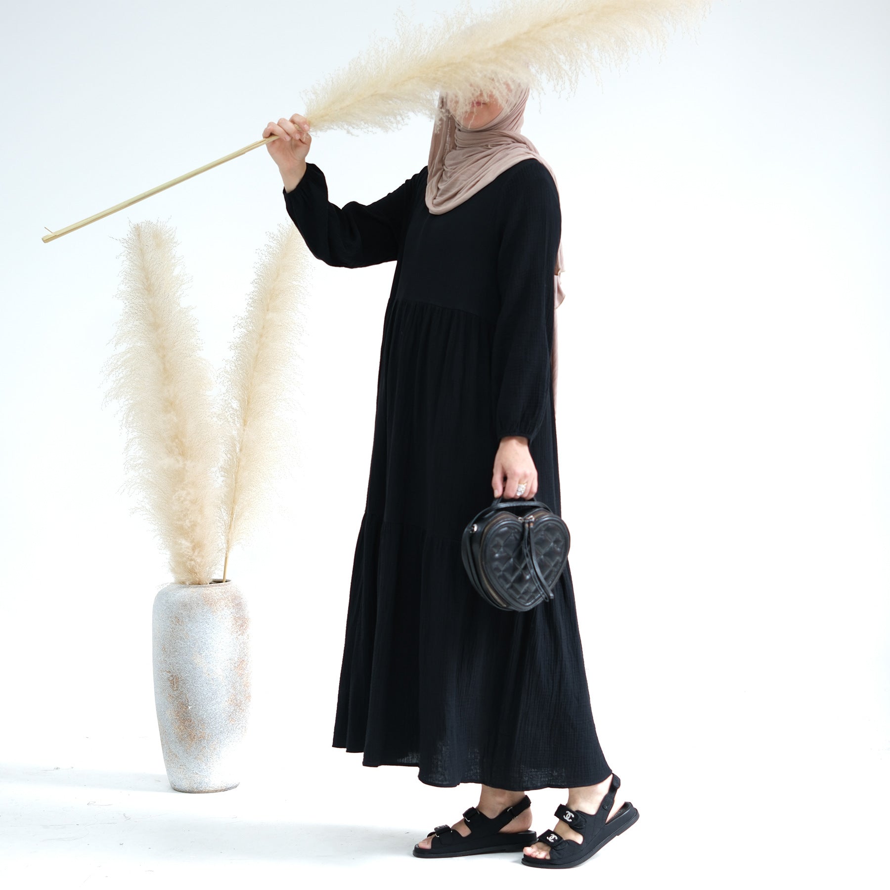 1659#New Style Cotton Long Sleeves Women Dresses Abaya Women Muslim Dress Abaya