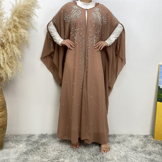 6741# Luxury diamond rhinestone muslim women's Eid Ramadan chiffon Abaya