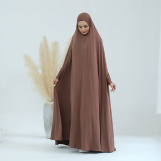 1628#New Abaya Femmes Robe Musulmane Jersey One Piece Prayer Abaya