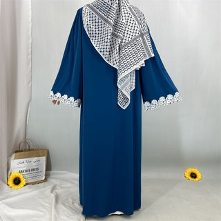 1467#Nida Abaya with Floral Lace Applique the Most Gorgeous Shade for Muslim Women