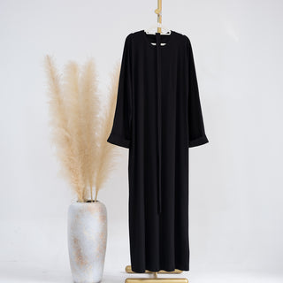 1657#Winter Abaya for Women Muslim Kint Fabric Solid Color Modest Dresses