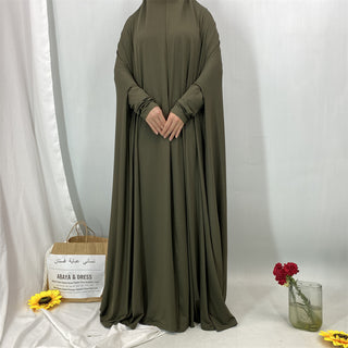 6841#Traditional Islamic One Piece Full Length Jilbab Prayer Abaya Made in Premium Stretch Jersey Spandex