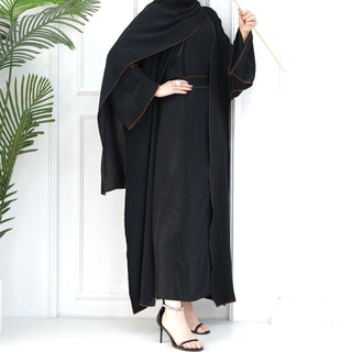 1693#2024 New Modest Wrinkle Polyester EID With Hijab Islamic Clothing Abaya