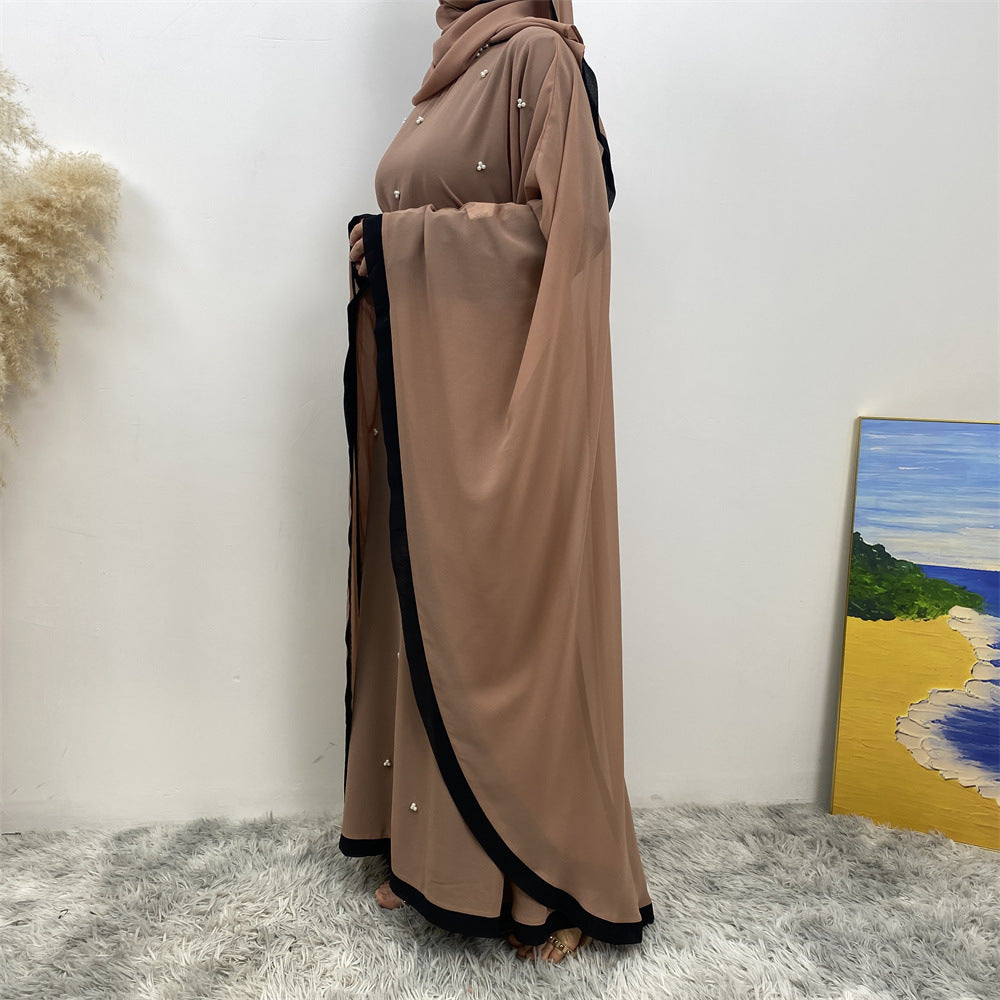 6763# 2024 chiffon adjustable waist abaya ramadan eid mubarak dubai kaftan abayas
