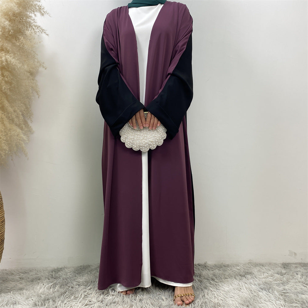 1438#Classy Latest Smooth Nida Material Two-Color Design Loose Sleeves