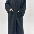 1891#Butterfly Style Kimono Robe Open Cardigan Muslim Women Velvet Winter Abaya