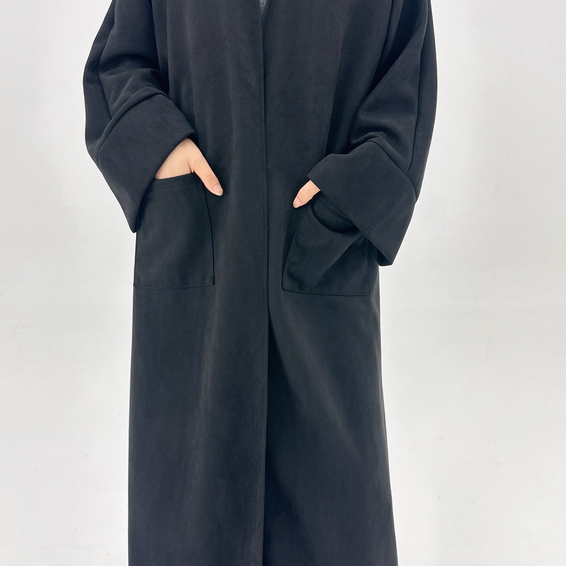 1891#Butterfly Style Kimono Robe Open Cardigan Muslim Women Velvet Winter Abaya
