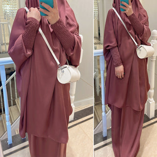 1618#Islamic Clothing 2pcs Prayer Abaya For Muslim Women