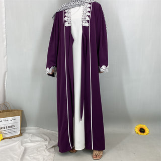 1467#Nida Abaya with Floral Lace Applique the Most Gorgeous Shade for Muslim Women
