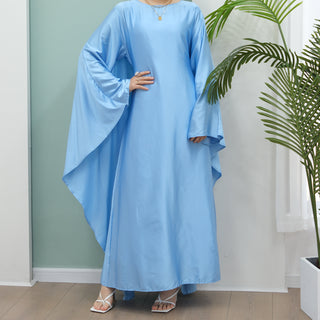 1803#2024 Fashion Style Abaya Design Satin Fabric Modest Dresses Kaftan Abaya Muslim Dress