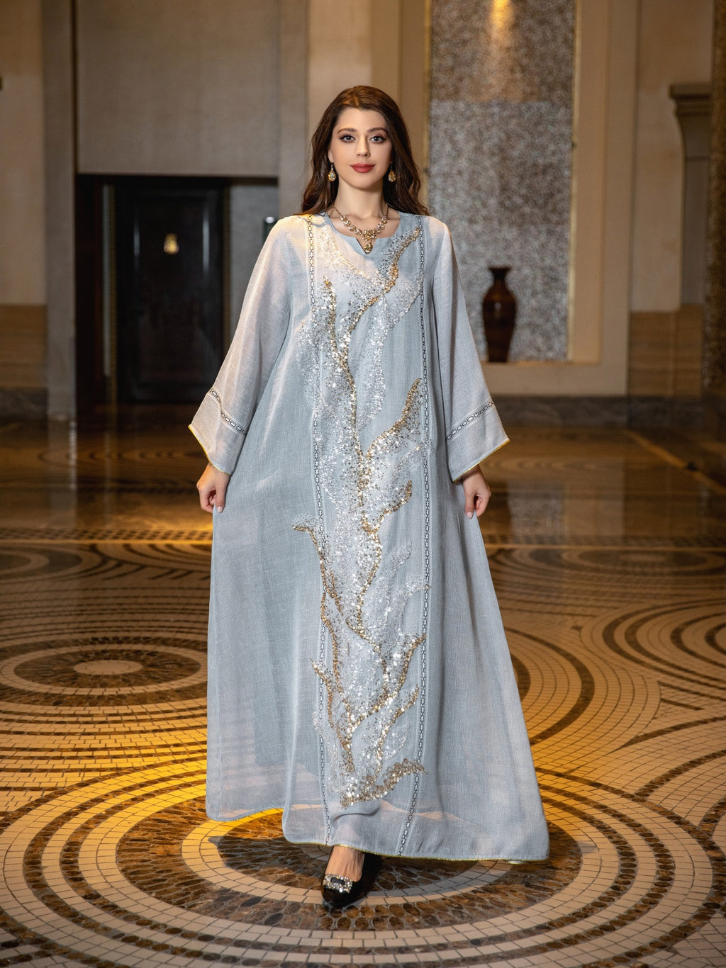 AB295# New flower dress Muslim abaya morocco women's clothing
