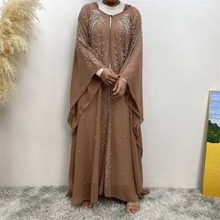 6741# Luxury diamond rhinestone muslim women's Eid Ramadan chiffon Abaya