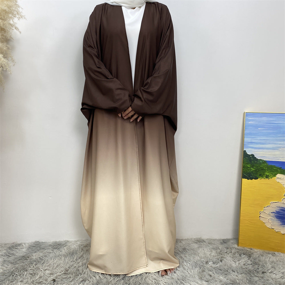 8027# Latest Chic Polyester Batwing Sleeves Women Cardigan Open Abaya
