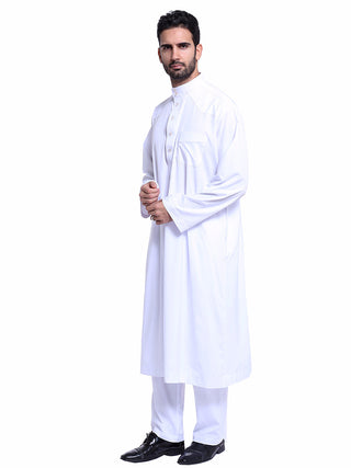 TH805#2 pcs Arab Muslim Wear calf Length Muslim Clothes Jubba Men's Thobe