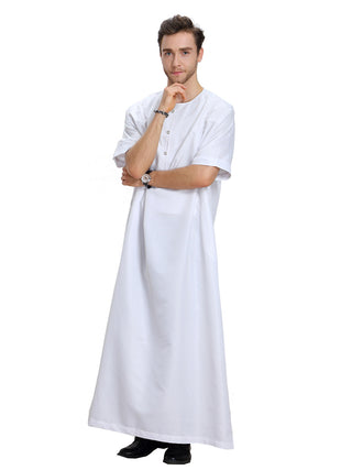 TH809#Hot sale muslim middle east men robe high collar shirt