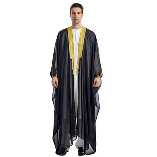 TH834#Abaya Muslim Clothing Long Sleeves Islamic High Quality Men's Robe