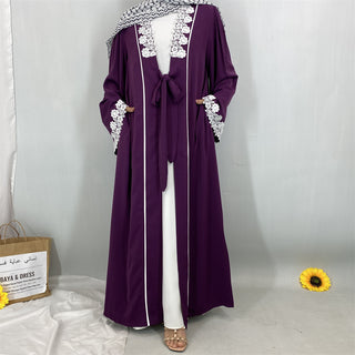 1467#Nida Abaya with Floral Lace Applique the Most Gorgeous Shade for Muslim Women