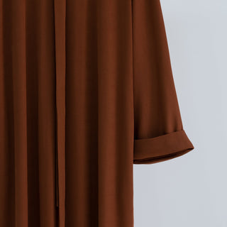 1657#Winter Abaya for Women Muslim Kint Fabric Solid Color Modest Dresses
