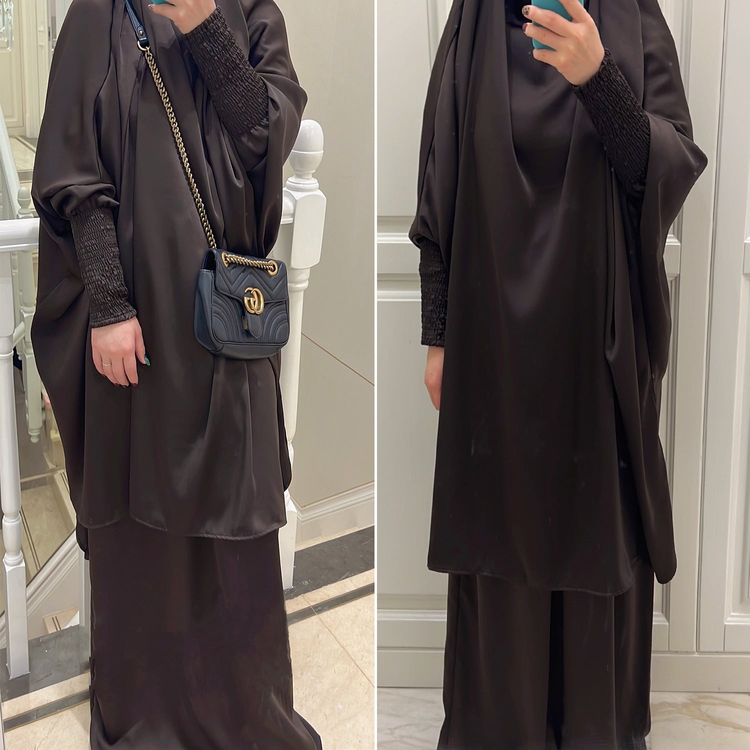 1618#Islamic Clothing 2pcs Prayer Abaya For Muslim Women