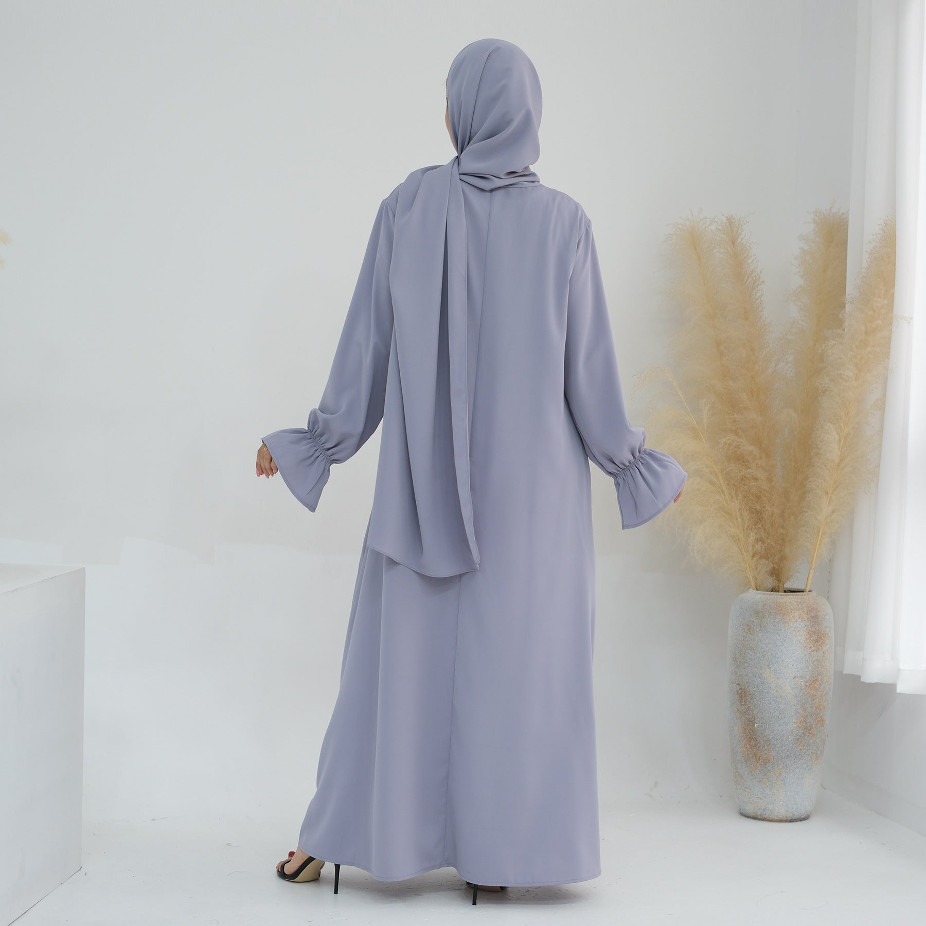 1714#Nida Ruffle Style One Piece Jilbab Abaya Women muslim dress