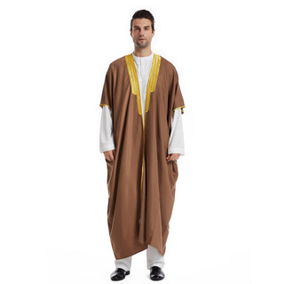 TH829#Abaya Muslim Clothing Long Sleeves Islamic High Quality Men's Robe