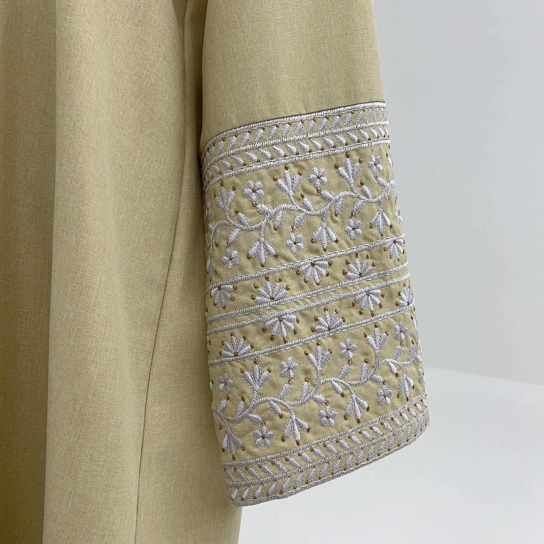 1735#New Linen Embroidery Closed Abaya Wholesale Hot Sale Islamic Modest Clothing