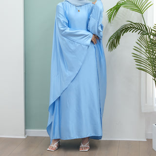 1803#2024 Fashion Style Abaya Design Satin Fabric Modest Dresses Kaftan Abaya Muslim Dress